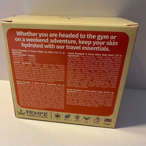 HEMPZ Mini Travel Set Sweet Pineapple & Honey Melon NIB 4 Pc - Picture 4 of 7